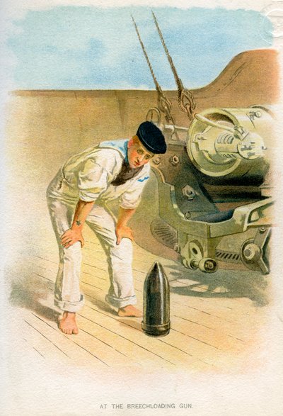 At the Breechloading Gun, c1890-c1893 od Unbekannt