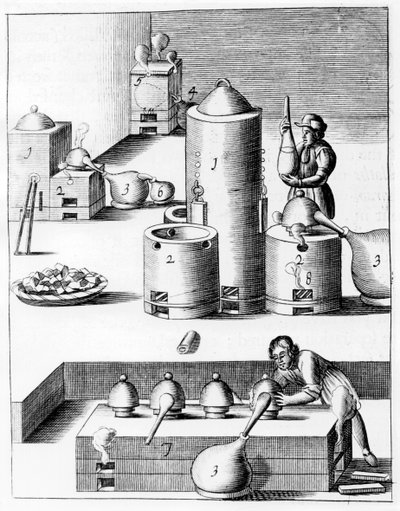 Athanor nebo Slow Harry, samonabíjecí pec udržující konstantní teplotu, 1683 od Unbekannt