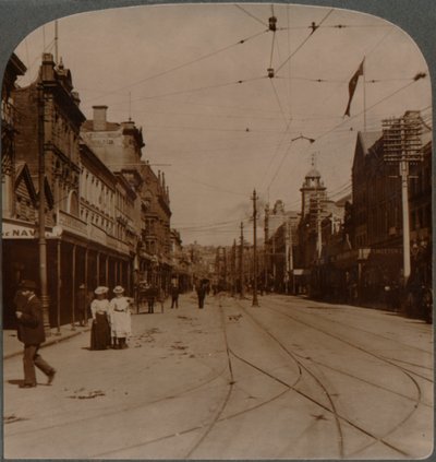 Hlavní obchodní tepna Aucklands, Queen St., looking S., Nový Zéland, c1900 od Unbekannt