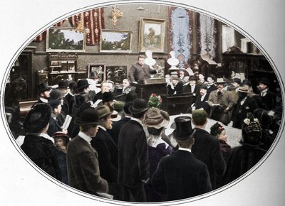Probíhá aukce u dražitelů Phillips, Londýn, c1901 1901 od Unbekannt