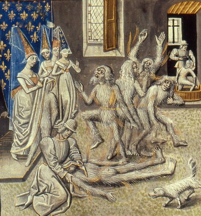 Miniatura Bal des Ardents z Grandes Chroniques de France od Jeana Froissarta, 15. století. od Unbekannt