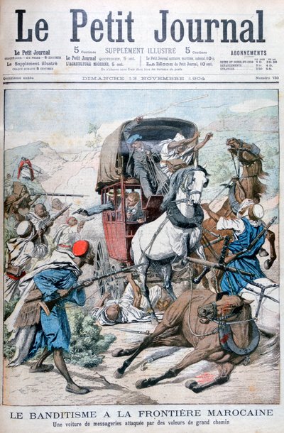 Bandité útočící na poštovní autobus na marocké hranici, 1904 od Unbekannt
