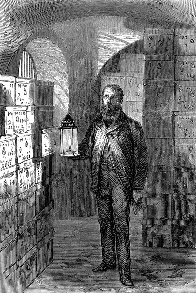 Obchod s bankovkami v trezorech Bank of England, c1870 od Unbekannt
