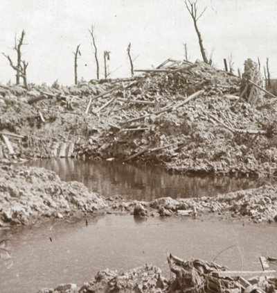 Břehy řeky Yser, Diksmuide, Belgie, c1914-c1918 od Unbekannt