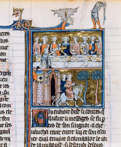 Banket a jezdci, c1280-1290 od Unbekannt