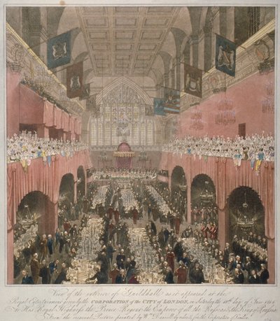 Banket v Guildhall, City of London, 1814 1815. od Unbekannt