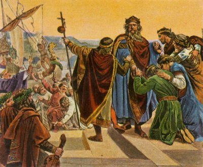 Barbarossa se loučí, když odjíždí na svou křížovou výpravu, 1189, 1936. od Unbekannt
