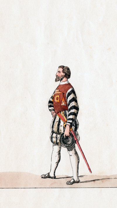 Baron, návrh kostýmů pro Shakespearovu hru, Jindřich VIII., 19. století od Unbekannt