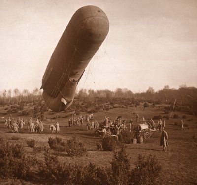Barrage ballon, Somme, severní Francie, c1914-c1918 od Unbekannt