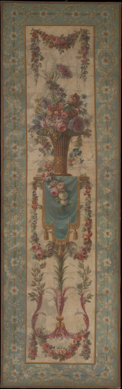 Košík květin s girlandami, 1770-90. od Unbekannt