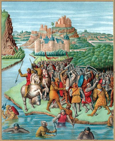 Bitva mezi Bacchides a Jonathanem, Makabejské povstání, 160 př.nl, c19. od Unbekannt