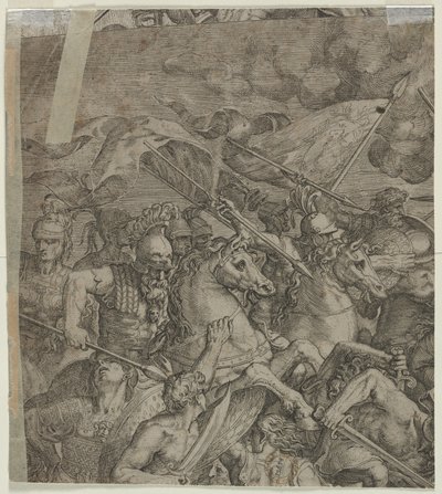 Bitva u Milvijského mostu fragment verso, 1500s. od Unbekannt