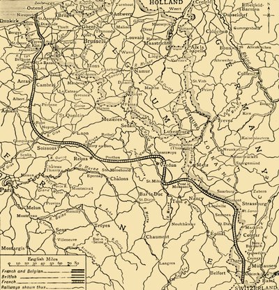 Belgické, britské a francouzské pozice, první světová válka, 1915, c1920. od Unbekannt