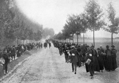 Belgičané prchající z Termonde, první světová válka, 1914, 1920 od Unbekannt