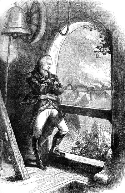Benedict Arnold při pohledu na zničení Nového Londýna, 1781 c1880 od Unbekannt