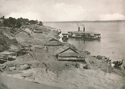Bhamo - Irrawaddy Flotilla Mail Steamer na Ghat, 1900. od Unbekannt