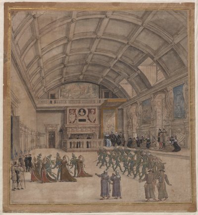 Palác Binche během oslav v srpnu 1549, 1549. od Unbekannt