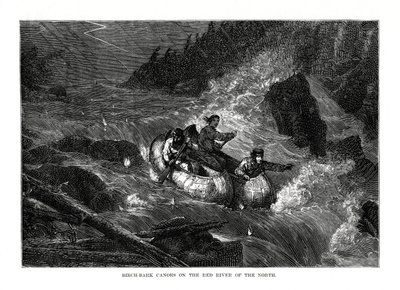 Kanoe z březové kůry na Rudé řece severu, Spojené státy americké, 1877 od Unbekannt