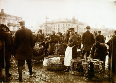 Ptačí trh, náměstí Trubnaya, Moskva, Rusko, 1908 od Unbekannt