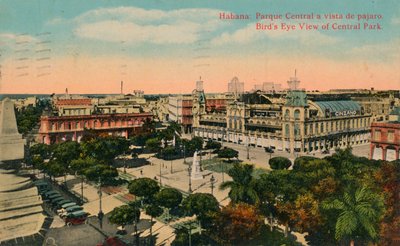 Pohled z ptačí perspektivy na Central Park, Havana, Kuba, c1919 od Unbekannt