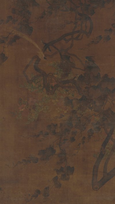 Ptáci, vinná réva a květiny, dynastie Ming, 1368-1644. od Unbekannt