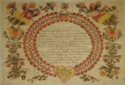 Rodný a křestní list, 1784. od Unbekannt