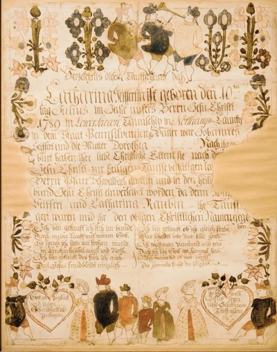 Rodný a křestní list, 1789. od Unbekannt
