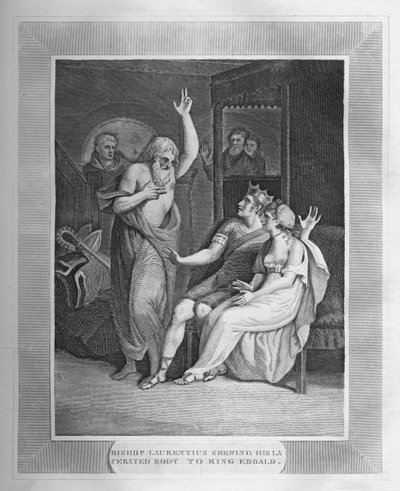 Biskup Laurentius ukazuje své certifikované tělo králi Edbaldovi, 1838 od Unbekannt