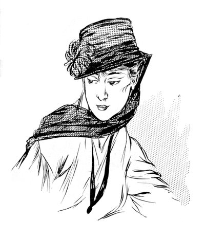 Černý krepový klobouk s hedvábnou chryzantémou a smutečním závojem, 1915 od Unbekannt