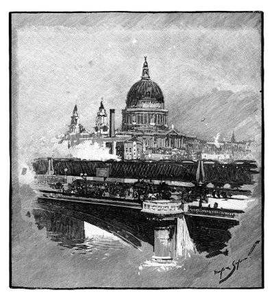 Blackfriars Bridge a St Pauls Cathedral, Londýn od Unbekannt