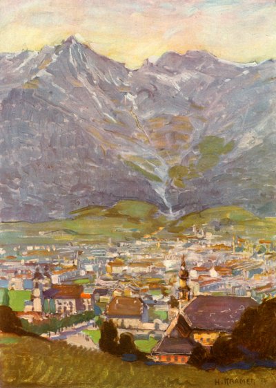 Pohled z Berg Isel auf Innsbruck, Pohled z Bergiselu na Innsbruck, c1929. od Unbekannt