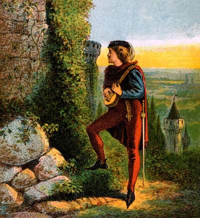 Blondel At Richards Prison, 12. století, c1850 od Unbekannt