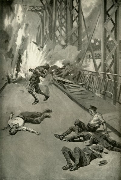 Vyhození mostu přes Aisne v Soissons, 1919. od Unbekannt