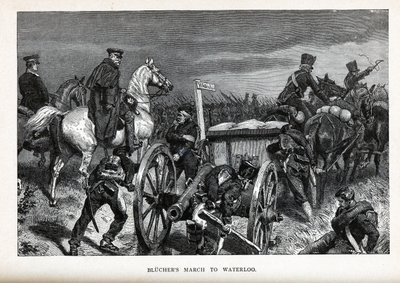 Blüchers Marsh to Waterloo, 1882 od Unbekannt