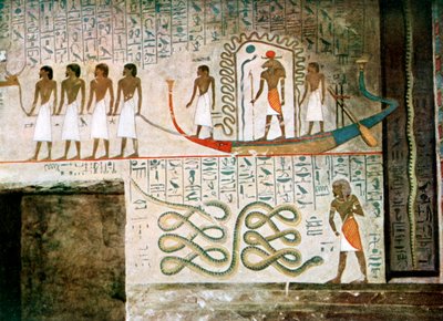 Scéna na lodi, Hrobky vznešených, Théby, Egypt od Unbekannt