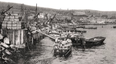 Lodě na řece Malecon, Valparaiso, Chile, c1900 od Unbekannt