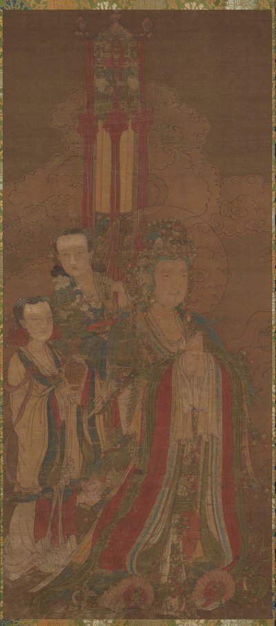 Bódhisattva a průvodci, 14. století. od Unbekannt