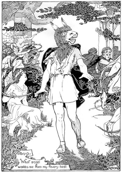 Dole ve scéně ze Snu noci svatojánské od Williama Shakespeara, 1898 od Unbekannt