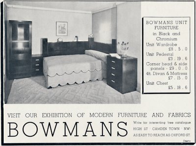 Bowmans – Navštivte naši výstavu moderního nábytku a látek, 1935 od Unbekannt