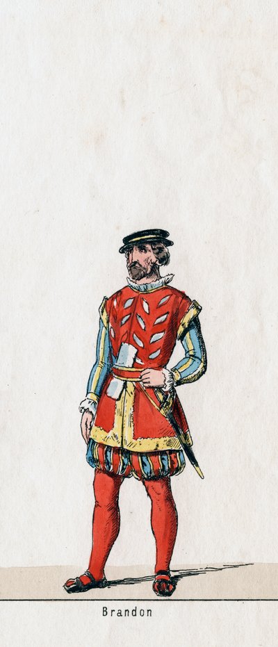 Brandon, návrh kostýmů pro Shakespearovu hru, Jindřich VIII., 19. století od Unbekannt
