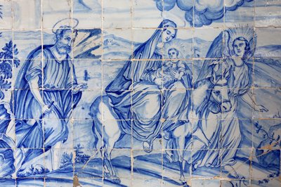 Brazílie, Bahia, Salvador: Azulejo v kostele Bonfim: let do Egypta od Unbekannt