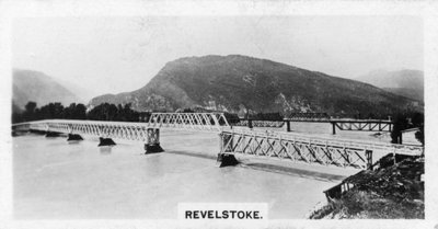 Most přes řeku Columbia, Revelstoke, Britská Kolumbie, Kanada, c1920 od Unbekannt