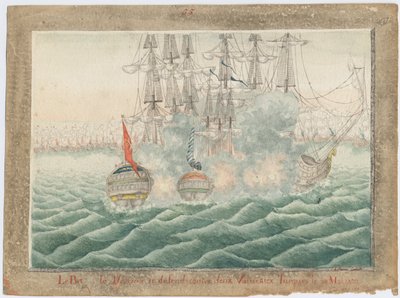 Brig Mercury bojující se dvěma tureckými loděmi 14. května 1829, 1829 od Unbekannt