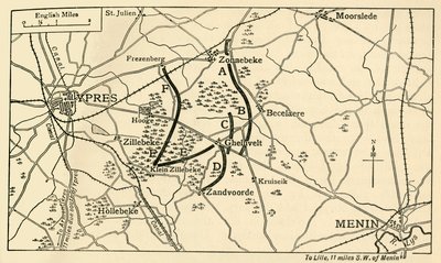 Britské pozice před první bitvou u Ypres, první světová válka, 1914, c1920. od Unbekannt
