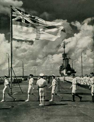 Britští námořníci na palubě letadlové lodi, druhá světová válka, c1943. od Unbekannt