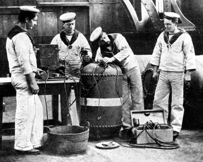 Britští námořníci drátovali minu, první světová válka, 1914 od Unbekannt