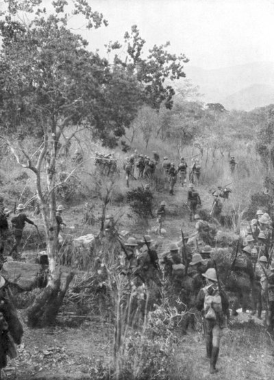 Britské jednotky v buši na hranicích německé východní Afriky, první světová válka, 1915 od Unbekannt