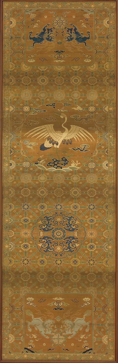 Brokát, hedvábí. Podlouhlý panel, potah židle, dynastie Qing, 18. století. od Unbekannt