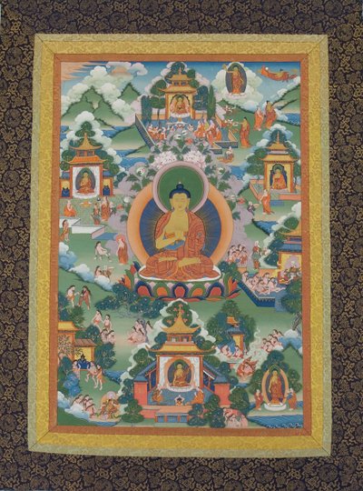 Buddha sedící na lotosovém podstavci, 19. století. od Unbekannt