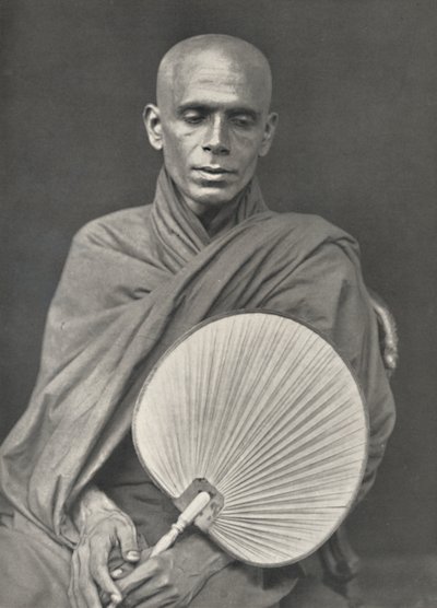 Buddhistický mnich barmské sekty s palmovými listy, 1926 od Unbekannt
